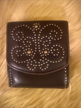BRIGHTON WALLET~ Pretty Tough Collection< Chocolate Brown studded